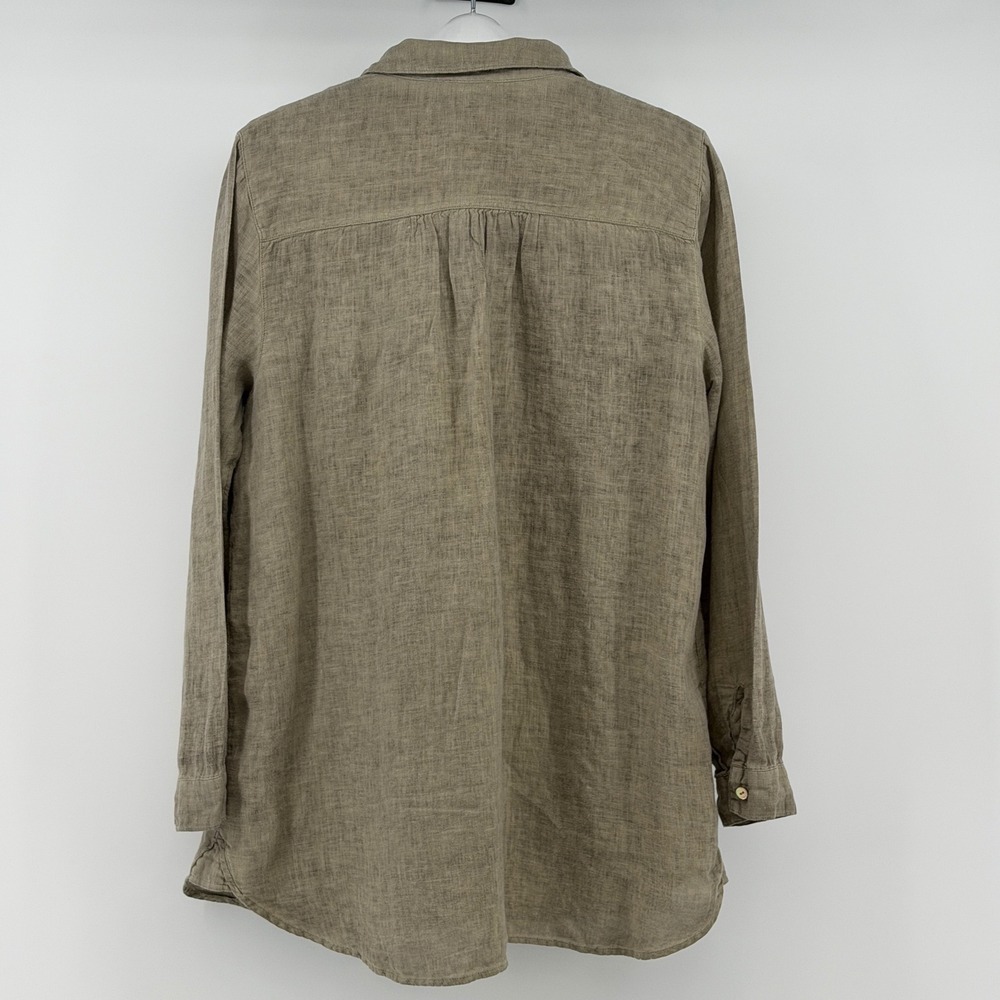 J. Jill Love Linen Tunic Women Large Split V-Neck 100% Linen Office Casual - Picture 2 of 9